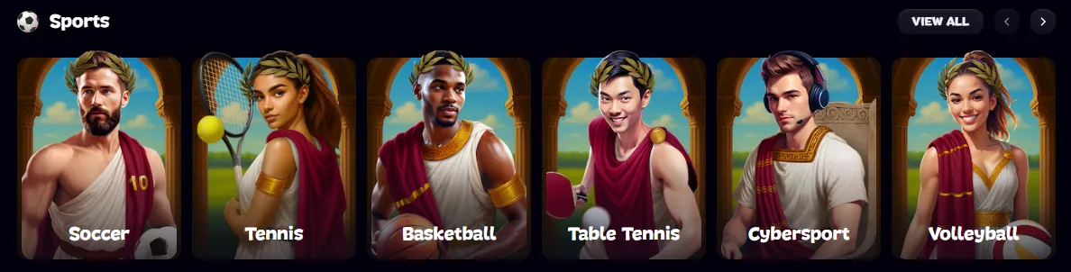 aphrodite casino sports